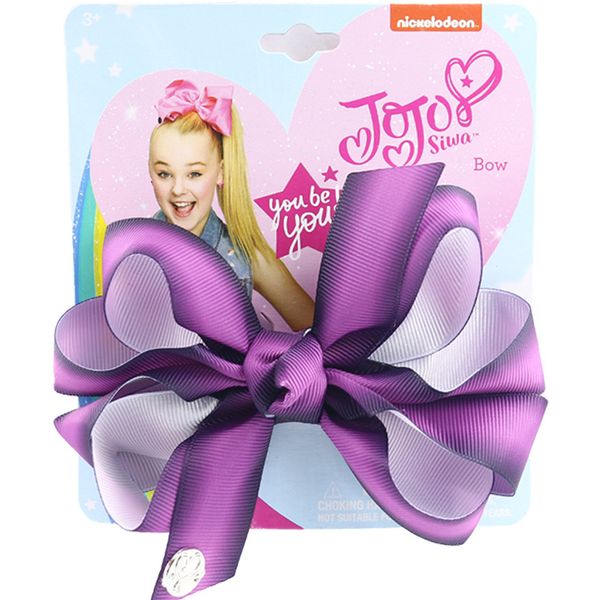 

children's hair clip color oversize bow rainbow gradient headdress lovely fashion, Slivery;white