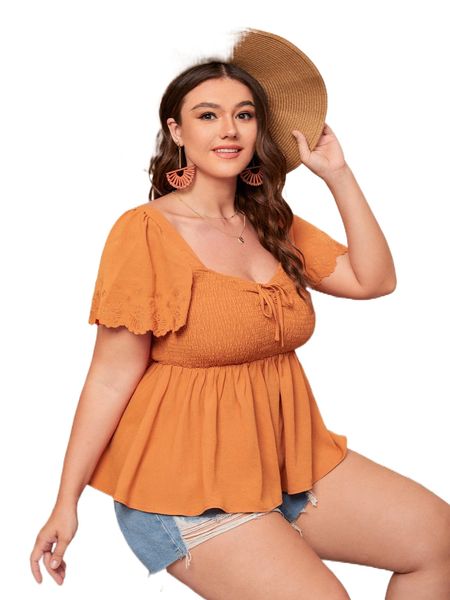 

plus sweetheart neck shirred peplum j4mb#, Black