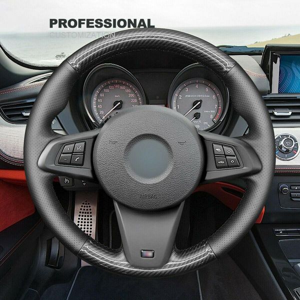 

soft smooth carbon fiber pu leather car steering wheel cover wrap for bmw z4 e89