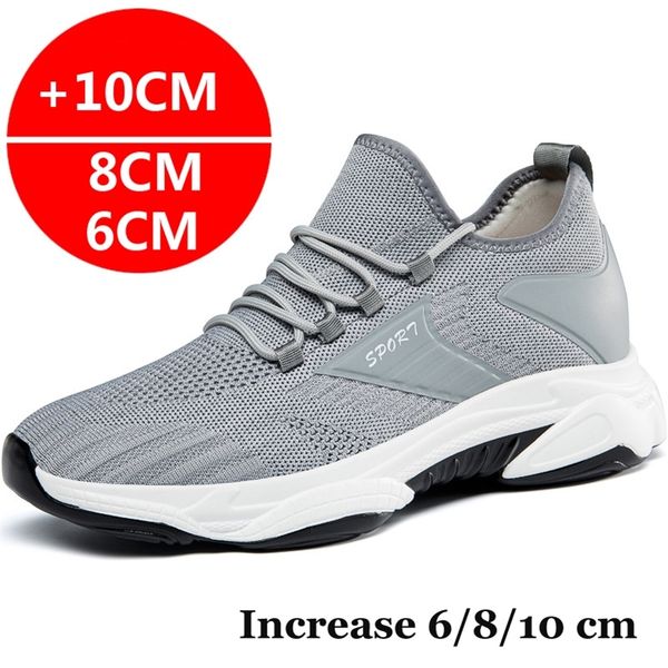 

height increasing shoes sneakers men elevator increase for casual insole 10cm 8cm 6cm optional heels moccasins taller male 220826, Black;white