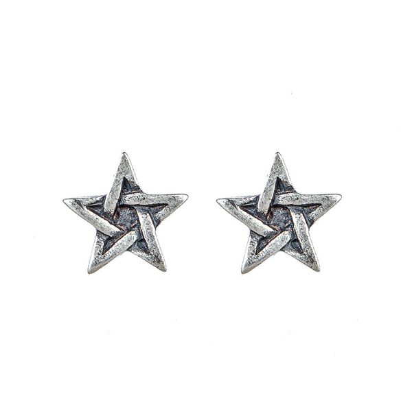 Твердое 925 серебро пятиконечная звезда серьги серьги старинные античные серебряные серьги