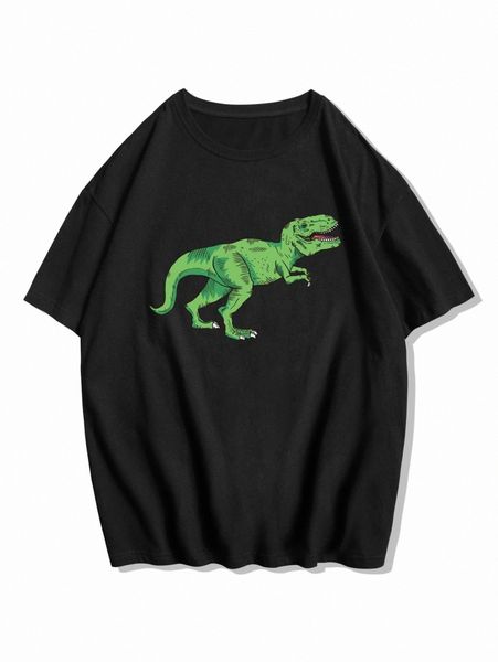 

romwe guys dinosaur print tee w0dg#, White;black