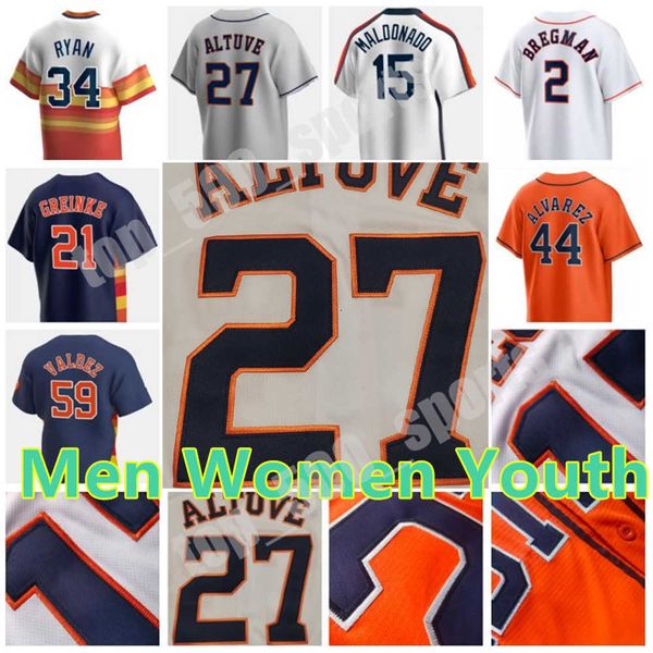 

Custom 2022 Jose Altuve Jersey Alex Bregman Nolan Ryan Michael Brantley Yordan Alvarez Martin Maldonado Men Women Youth Baseball Jerseys, Colour 2