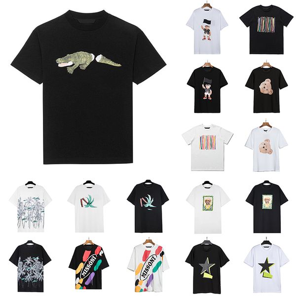 

22ss new designer palms mens angels letter t shirt men women summer short tees foaming lettering t-shirt summer loose graphic tee, White;black