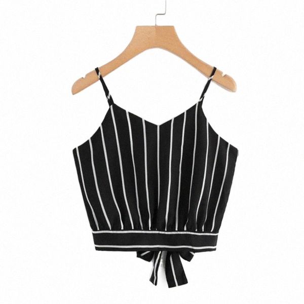 

women's tanks & camis plaid lattice self tie back v neck crop tank camisole female girls vest elegant shirts summer clothes 2021 m18t#, White