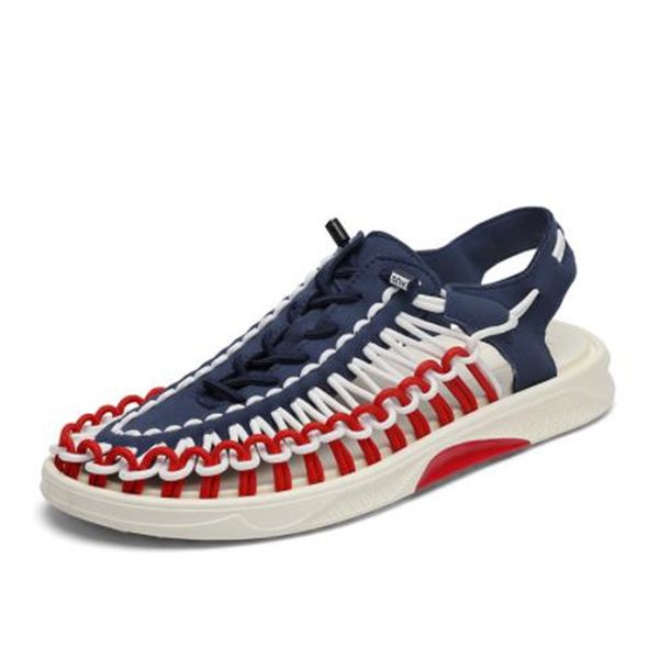 

men's summer woven casual beach shoes sandals slippers, Black