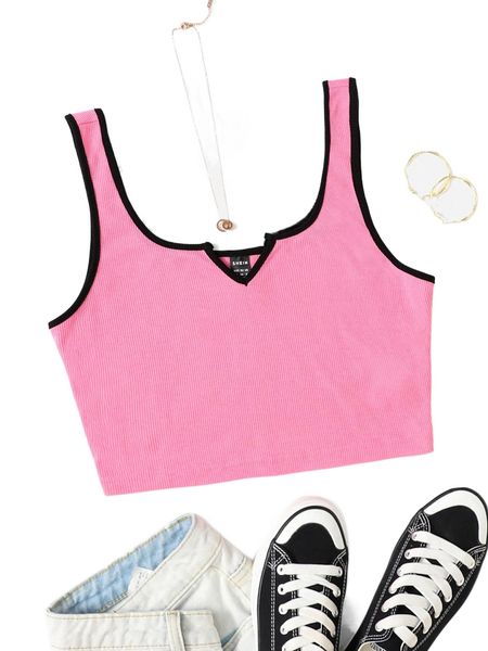 

notch neck ringer tank a5xx#, White