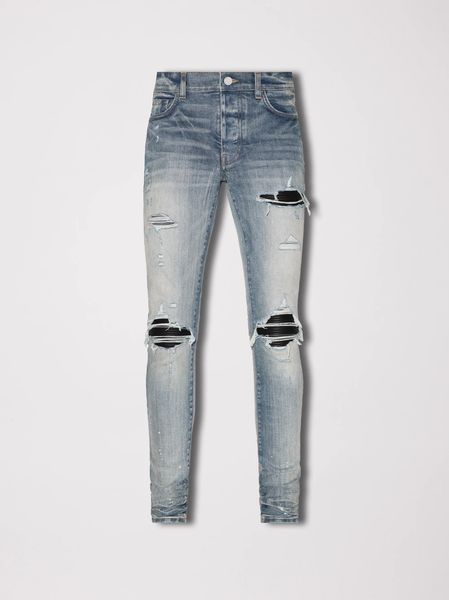 

mens designer jeans ripped denim pants man slim casual hip hop zipper trousers for male stretch trouser 04 2 7wdf, Blue