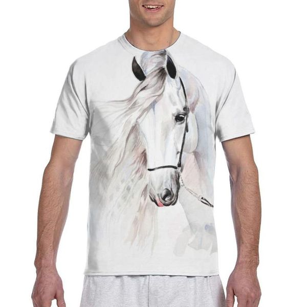 Camisetas masculinas chegam a aquarela Andalusian Horse Retrato Tshirt Men camise