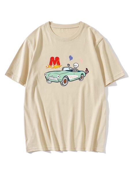 

romwe guys skull graphic tee 51bc#, White;black