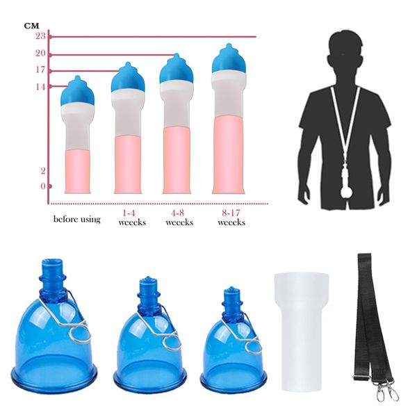 Увеличение пениса увеличение сексуальные игрушки для мужчин для энхансеры пенила для шейного вешалка наборе набора стакана чашка с большим натяжным ремнем рукава