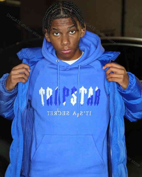 

men's to trapstar hoodie towel embroidered thorn decoding sportswear gray revolution high street men and women couple jumpers, Black