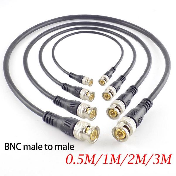 Outros acessórios de iluminação 0,5m/1m/2m/3m BNC macho para adaptador conector cabo m/m de plugue para câmera CCTV Videoot de segurança dupla de segurança CCTV