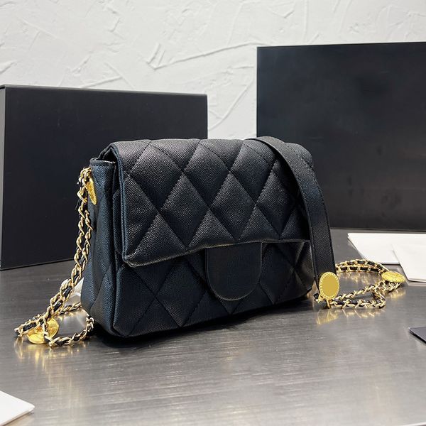 

22p early fall womens classic mini flap bags caviar leather quilted calfskin gold metal matelasse chain with coin strap crossbody handbags o