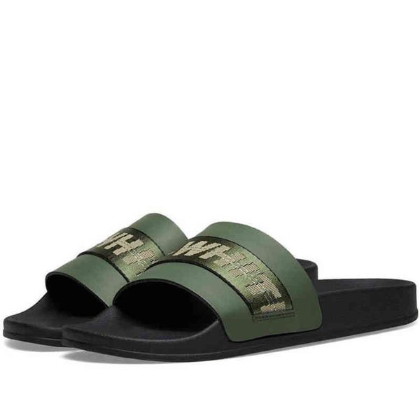 

men's women's offs fashion sandals luxury letter ribbon printing slippers couples beach men outside home slipper female classic br, Black
