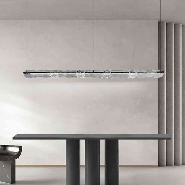 

pendant lamps copper water ripple restaurant chandelier light luxury post-modern bar lamp creative designer minimalist art glass