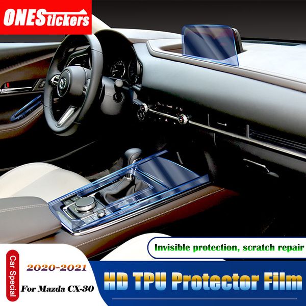 

for mazda cx-30 2020 2021 car door center console gear membrane central navigation screen full set interior tpu protector film