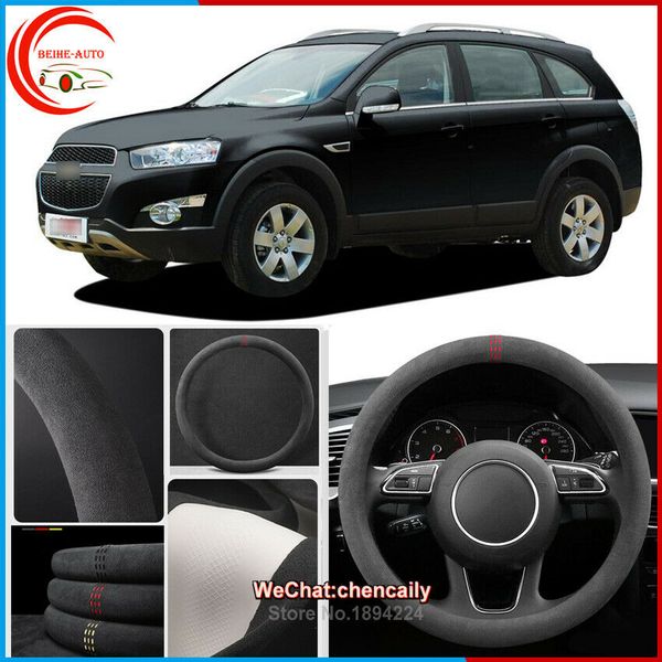 

for chevrolet captiva black alcantara car steering wheel cover all seasons case