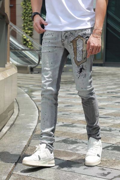 

dsqsury dsq jeans mens luxury designer jeans skinny ripped cool guy causal hole denim fashion brand fit jeans men washed pants 1158, Blue