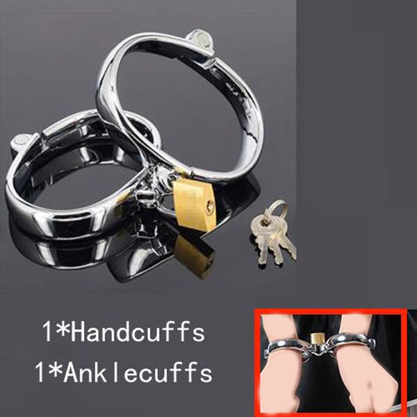 Ovale Handschellen aus Edelstahl, abschließbare Fesseln, sexy Metall-Handfesseln, Bondage-Fesseln, Spiele für Erwachsene, Spielzeug für Paare