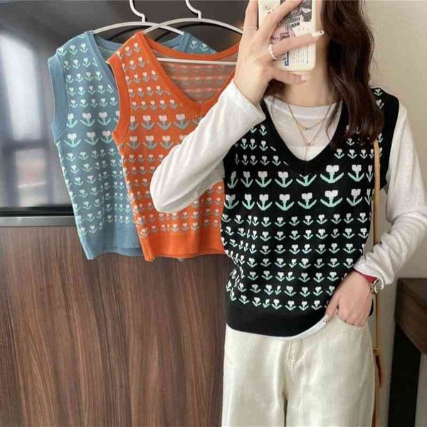 

knitted sleeveless 2022 summer new fashion casual slim women's simple and comfortable all-match vest, White