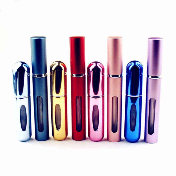 

10pc 5ml bottle mini metal sprayer refillable aluminum atomizer travel size y220428