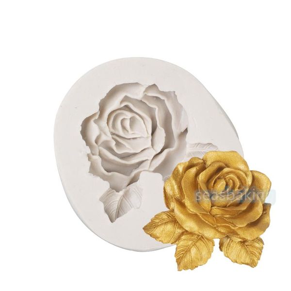 Stampi da forno Bloom Rose Stampo per torta in silicone Fiore 3D Fondente Cupcake Gelatina Caramelle Decorazione per cioccolato Stampi per utensiliCottura