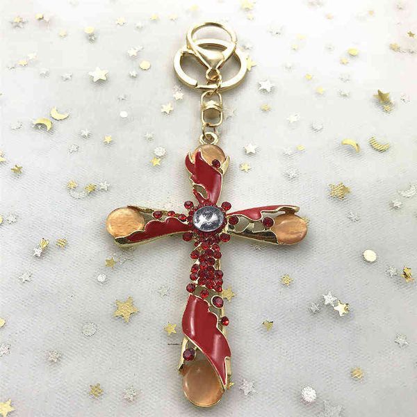 

chain metal key rhinestone opal cross wallet car pendant direct sale, Slivery;golden