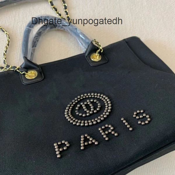 

classic fashion designers beach bags brand ch women handbags pearl evening bag female canvas portable high-capacity luxury trend big handbag, Black;red