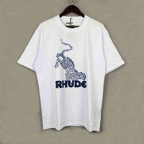 

brand designer men t shirt rhude 2022 t-shirt men women 1 animal printed graphic tee cotton short sleeve, White;black