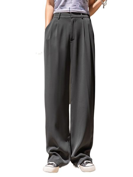 

dazy high waist plicated detail tailored pants 73bv#, White;black