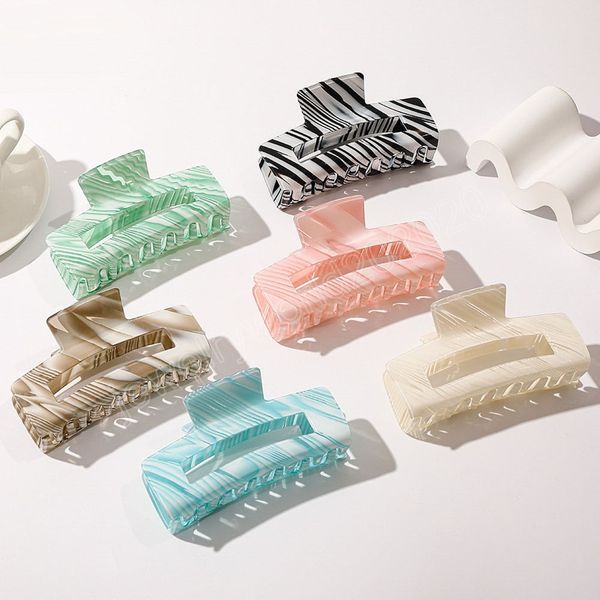 

fashion large size clamps geometry beautiful striped aceticacid square hairpin barrette for women girl hair accessories headwear, Slivery;golden