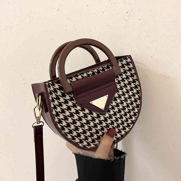

2022 factory wholesale new checkered diamond thousand bird checkered personalized daily commuting shoulder women's bag