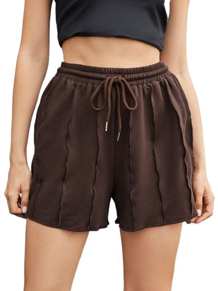 

seam detail drawstring waist shorts m1jq#, White;black