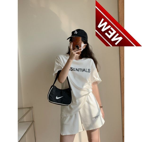 

50% off discount ess letter suit soft skin friendly cotton material will not be sultry suitable for summer everyday versatile fashionable sh, White;black