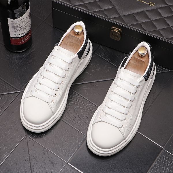 

spring autumn fashion wedding dress party shoes classic men's groomsman casual sneakers british style round toe lace-up business drivin, Black