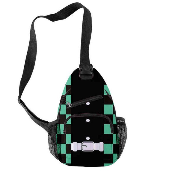 

japan anime demon slayer boys girls chest bag outdoor sports travel crossbody students teenage streetwear shoulder