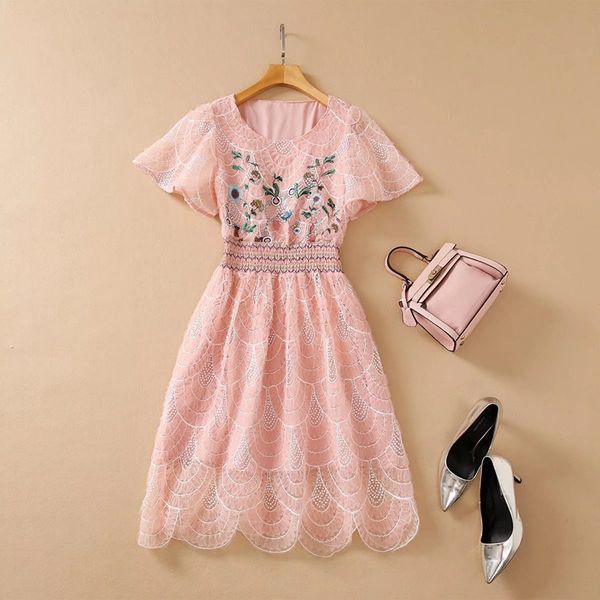 

fashion runway dresses new pink beading crystal embroidery ruffles elegant, Black