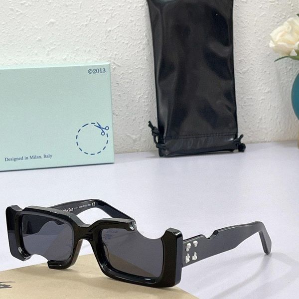 

designer sunglasses fashion rectangle off fotch hole design women men trending products green pink blue retro small frame unique, White;black