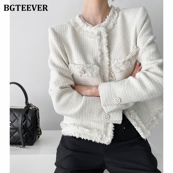 

elegant ladies single-breasted basic jackets o-neck full sleeve solid women coats 2021 autumn female outwear, Tan;black