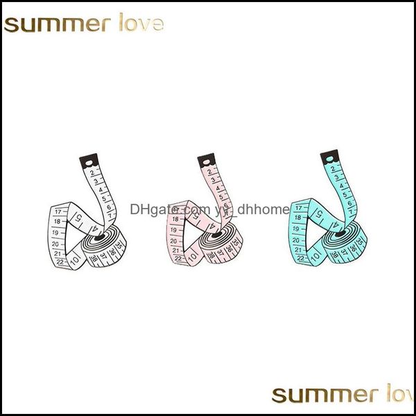 

pins brooches jewelry measuring tape enamel pin badges lapel pins sewing tool 3 color blue white gift bag hats accessorie drop delivery 202, Gray