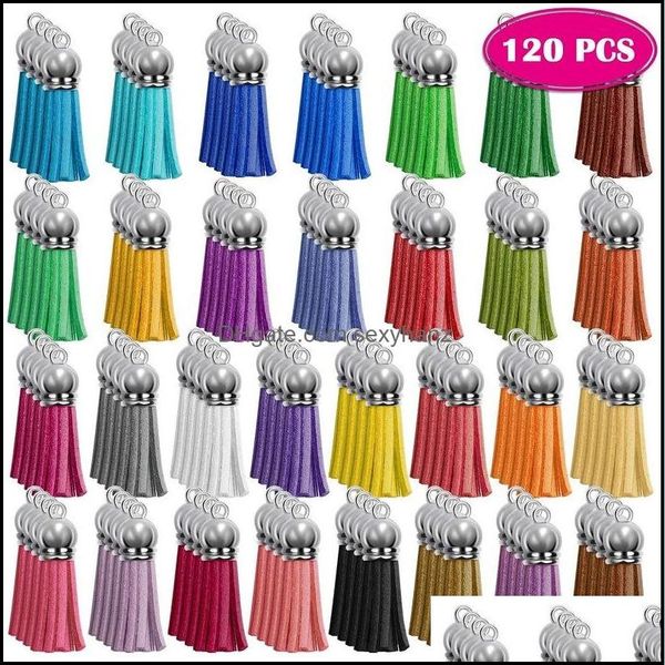 

keychains fashion accessories leather tassels pendant keychain bk diy craft colorf blanks for earrings keys handbags jew dhfwe, Silver