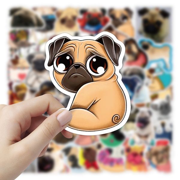

50pcs sharpei dog cartoon cute animal graffiti stickers for skateboard travel notebook phone case lapluggage decals diy