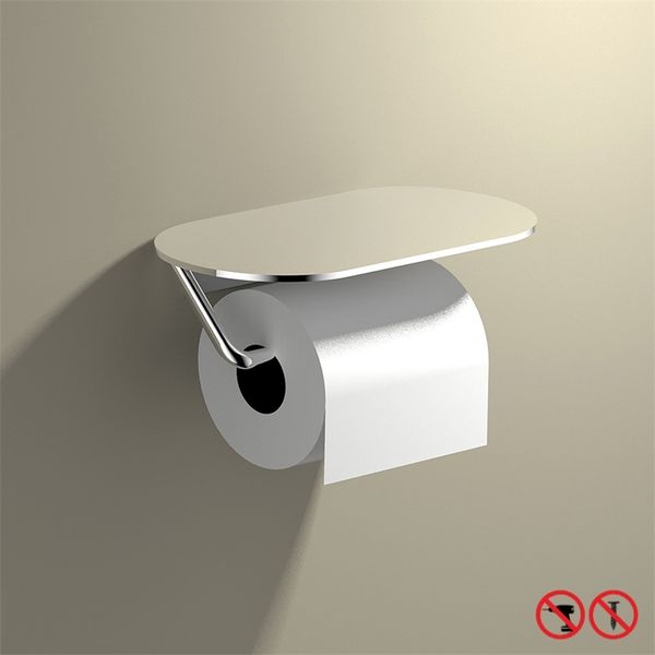 Badezimmerrollen Aluminium Toilettenständer Klebeband Papieraufhänger Glänzender Halter Free Punch Hardware 220611