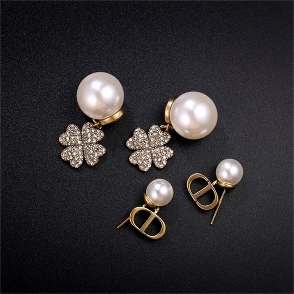 

2022 20% off designer jewelry new pearl earrings for women, Golden