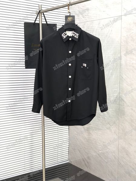 

22ss men women designers jackets paris collar letter print cotton fabric man lapel neck streetwear black s-2xl, Black;brown