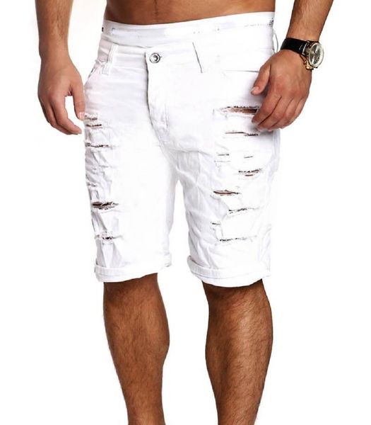 

men's shorts men's spring summer fashion cargo casual pockets trousers flat front destroyed ripped jeans plus size, White;black