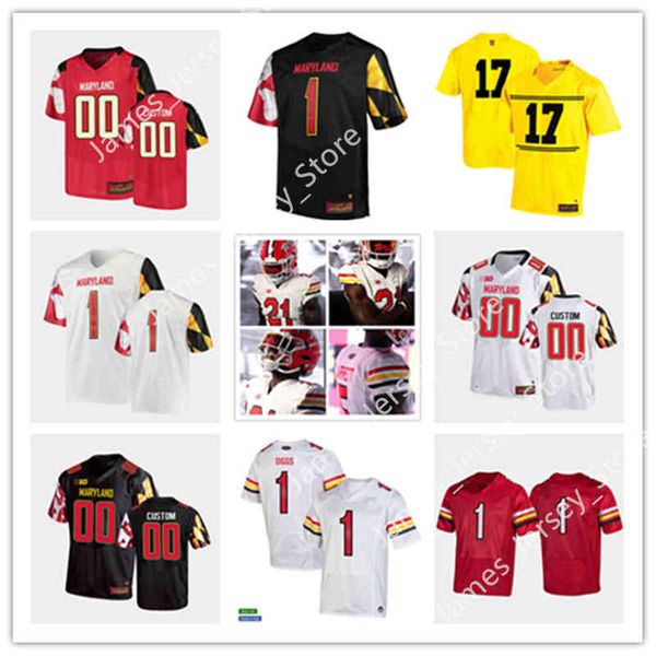 

xflsp 2022 college maryland stitched college football jersey 20 javon leake 33 tre watson 5 anthony mcfarland 12 taivon jacobs joseph petrin, Black
