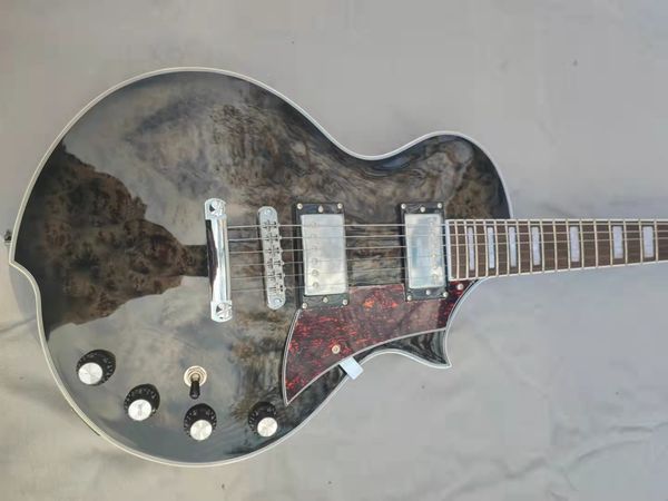

electric guitar 6 strings dark gray tiger body silver accessories level guitar support to customize all guitars