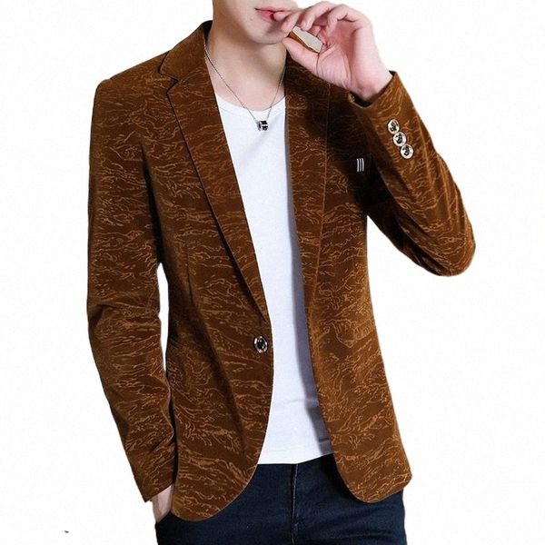 

men's suits & blazers mens velvet jacket one button smart casual slim fit coat single men business jackets c10 s8uv#, White;black